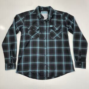 Dixxon Flannel Company x Shreddy Flannel Neon Blue Shirt Size Large Women’s
